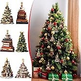 Christmas Tree Decoration,6Pcs Christmas Tree Acrylic Pendant, Book Chrismas Tree Xmas Tree Accessories Christmas Pendants Hanging, Cute Cartoon Cat Christmas Ornament