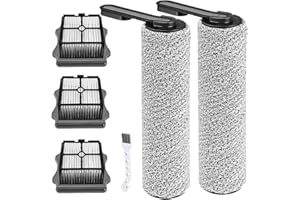 RGKUTI (6pcs) Replacement Brush Rollers & HEPA Filters For Tineco Floor ONE S5/Floor One S5 Pro 2 Wet Dry Vacuum Cleaner, Compatible Replacement Parts Accessories Kit Inclue 3 Vacuum Filter, 2 Brush Rollers