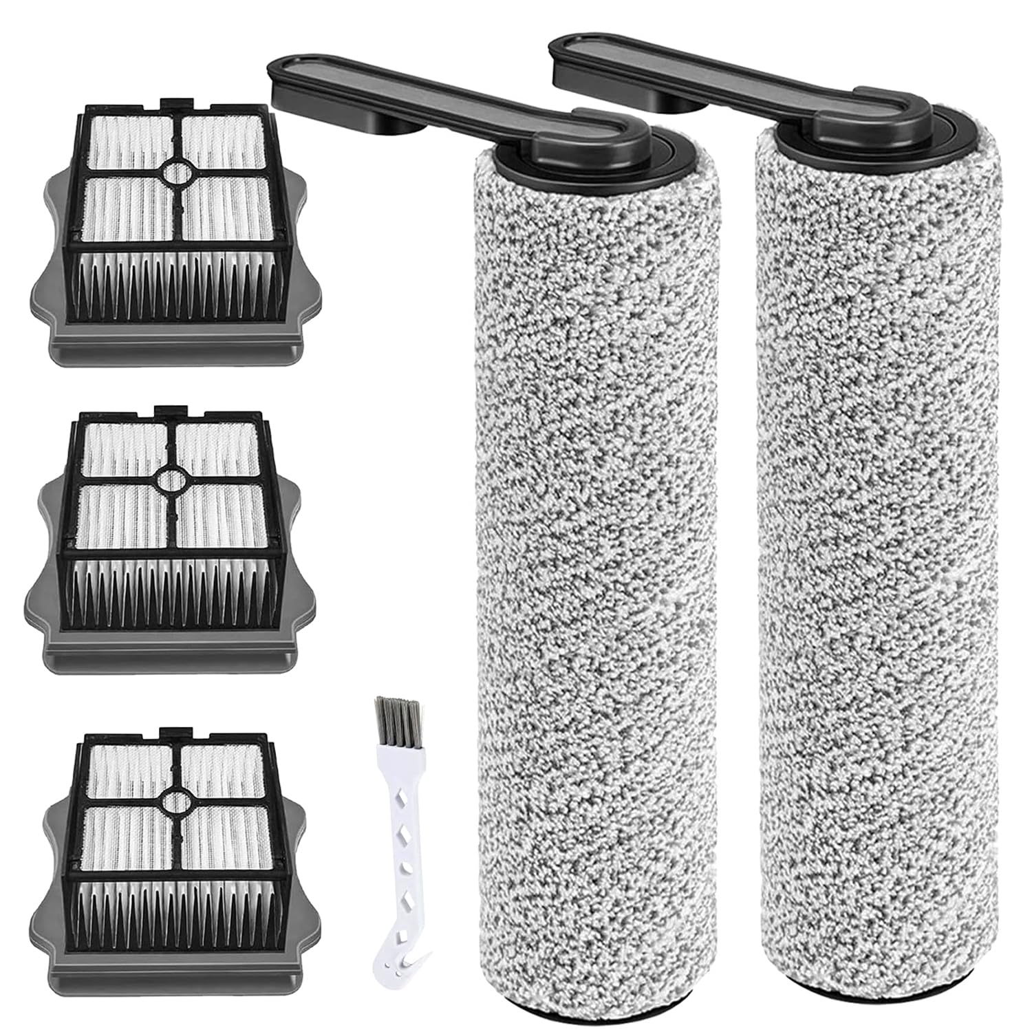 Photo 1 of (6pcs) Replacement Brush Rollers & HEPA Filters For Tineco Floor ONE S5/Floor One S5 Pro 2 Wet Dry Vacuum Cleaner, Compatible Replacement Parts Accessories Kit Inclue 3 Vacuum Filter, 2 Brush Rollers