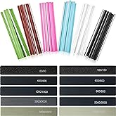 Honoson 70 Pcs Sanding Sticks Model, Low and High Grits, 6 Colors | Colorful Polishing Stick, Emery Board, Foam Backed Flexible Sanding Pole for Models Woodworking Hobby Crafts Applications