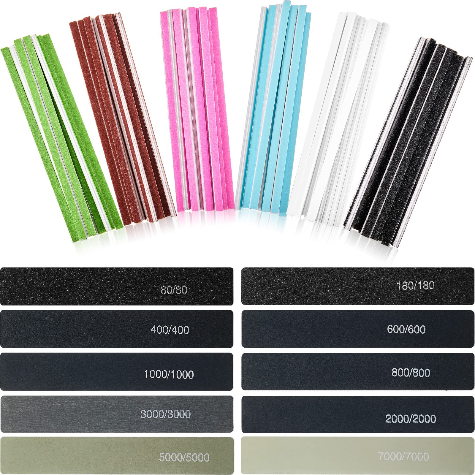 Honoson 70 Pcs Sanding Sticks Polishing Sticks Fine Sanding Twig Coded Abrasive Sand Twig for Plastic Models Assorted Metal and Wood Sand Tools Accessory for Model Craft Amateur(Simple Style)