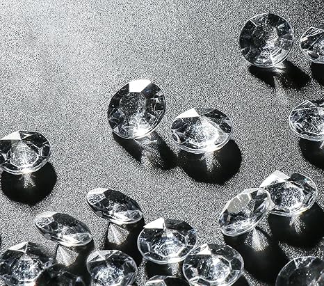 Absofine Deko Diamanten 12mm 2000Stk Farblos Funkelnde Diamantkristalle Streudeko Deko Steine Kristalle Diamanten