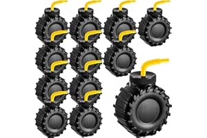 Amyhill 12 Pieces 12 oz Construction Monster Truck Shaped Cups Set Party Favors Truck Construction Cups with Orange Straw Birthday Halloween Christmas Supplies Decoration Plastic for Kids Party