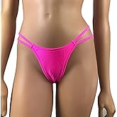 G-String Thong V- String Thong Hot Pink Double Strappy Thong Mini Micro Panty Rave Outfits Clubwear Skimpy Bikini Beach Panties Tanga Underwear Lingerie Exotic Dancewear