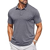 COOFANDY Men's Casual Polo Shirts Short Sleeve Classic Basic Tee Button Collar Shirt Summer Golf T-Shirt
