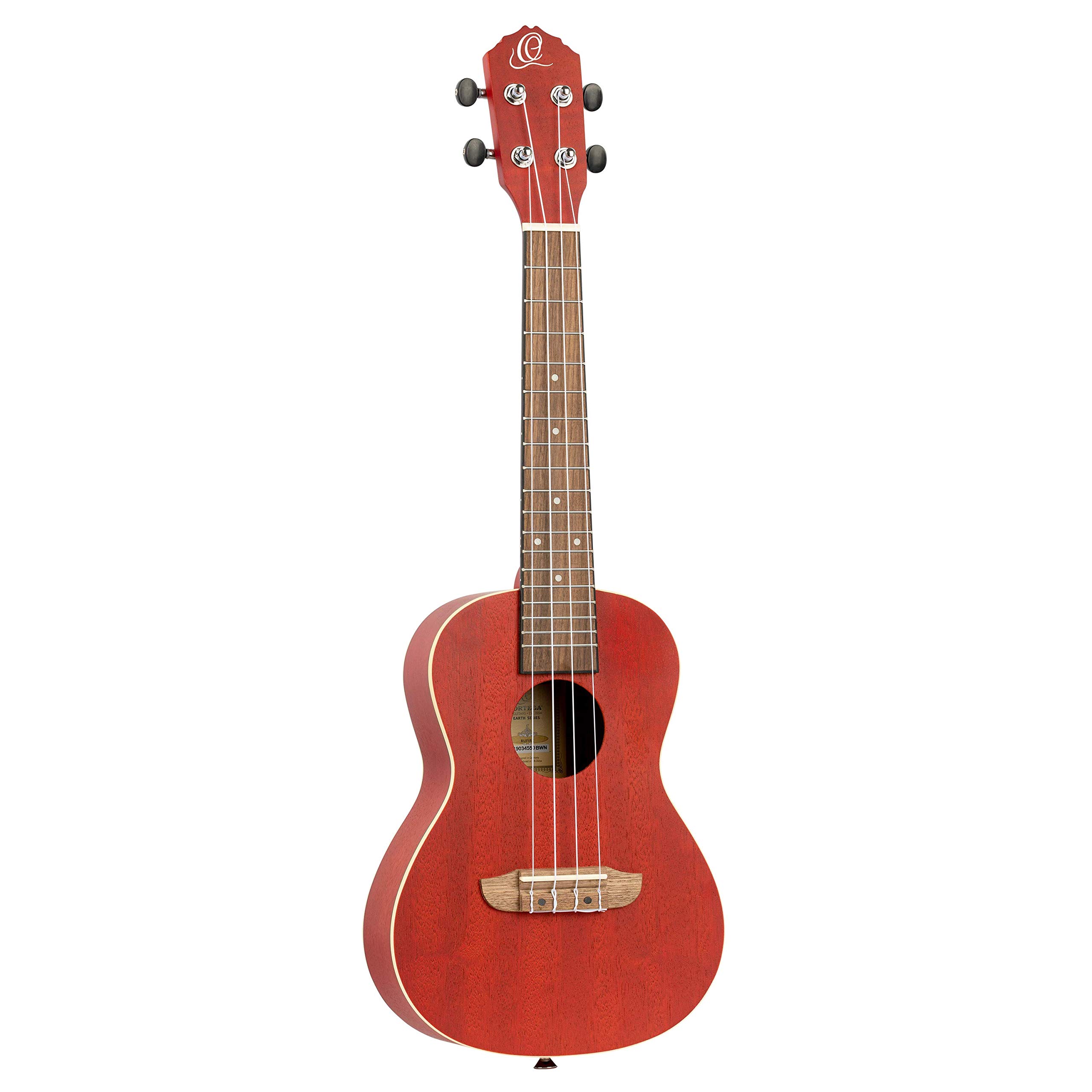 Ortega Guitars Concert Ukulele Acoustic – Earth Series – Okoume, Red (RUFIRE)