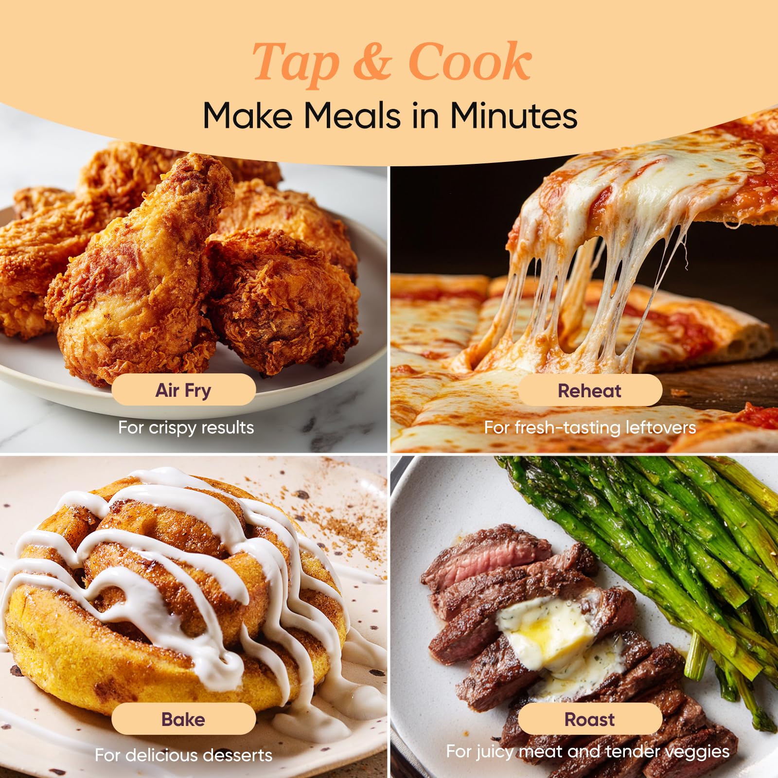 COSORI Air Fryer 2.1 QT, pequeña y mini freidora de aire 4 en 1, ideal para comidas y refrigerios simples, fácil de dejar los restos de comida crujientes, hasta 97% menos de aceite, 30 recetas en la aplicación, canasta antiadherente y apta para lavavajillas