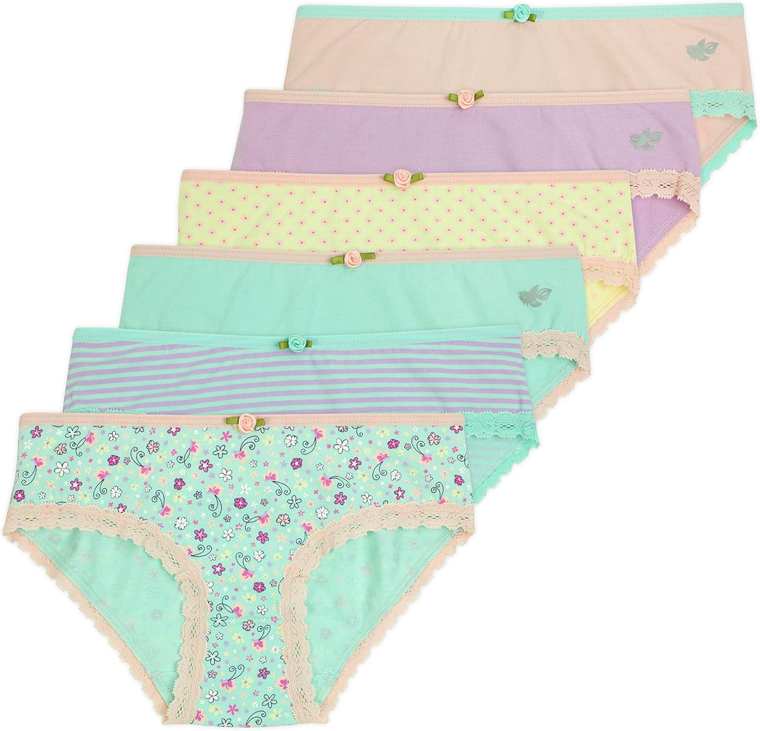 Amazon Com Lucky Me Ava Little Girls Bikini Underwear Tagless Soft Cotton Modal Spandex Blend Colorful 6 Pack Clothing
