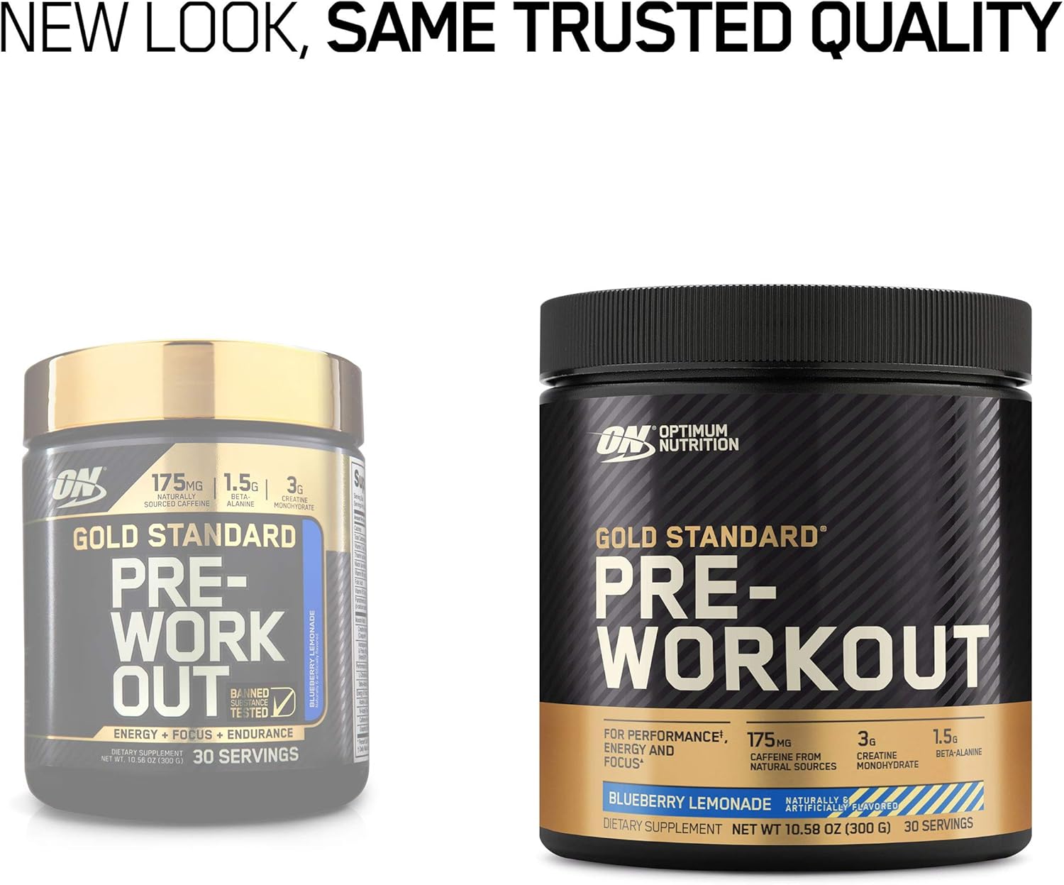 OPTIMUM NUTRITION Gold Standard Pre-Workout with Creatine, Beta-Alanine, and Caffeine for Energy, Flavor: Blueberry Lemonade, 30 Servings: Health & Personal Care