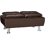Coaster Dilleston Contemporary Brown Storage Ottoman with Chrome Legs