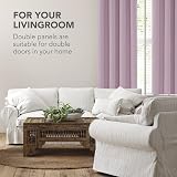 Deconovo Blackout Curtain Eyelet Panel Light Purple W55 x L95 Noise Reduction view 5