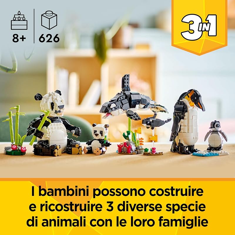 Creator 3 in 1 Animali selvatici: famiglia di panda 31165
