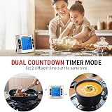 ThermoPro TM02 Digital Kitchen Timer Dual Countdown with Backlit LCD view 2