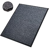 Front Door Mat,4'x5'Indoor Outdoor Door Mat,Heavy Duty Durable Welcome,Commercial Floor Mats Inside Outside Entrance, Waterproof All-Season, All-Weather Non Slip Backing Doormat for Entryway,Black