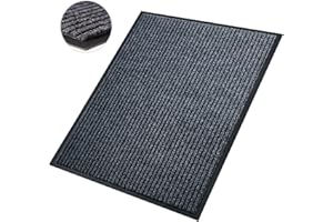 DMPROSEL Front Door Mat,2'x4'Indoor Outdoor Door Mat,Heavy Duty Durable Welcome,Commercial Floor Mats Inside Outside Entrance, Waterproof All-Season, All-Weather Non Slip Backing Doormat for Entryway,Black
