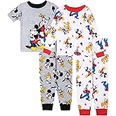 Disney boys 4-piece Snug-fit Cotton Pajama Set, Soft & Cute for Kids