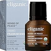 Cliganic Organic Frankincense Essential Oil - Boswellia Serrata, 100% Pure Natural Undiluted, for Aromatherapy | Non-GMO Verified