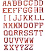 J.CARP 52Pcs Orange Alphabet A to Z Patches, Iron on Sew on Letters for Clothing, Hats, Shoes, Backpacks, Handbags, Jeans, Jackets etc.