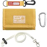 Rough Enough Kids Wallet for Boys Girls Preppy Teen with Neck Lanyard Keychain Canvas Mustard Yellow