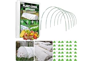 3x10M Plant Cover Freeze Protection Garden Hoops Kit for Winter, Fabric Floating Row Cover Frost Cloth Outdoor Plant Blanket 