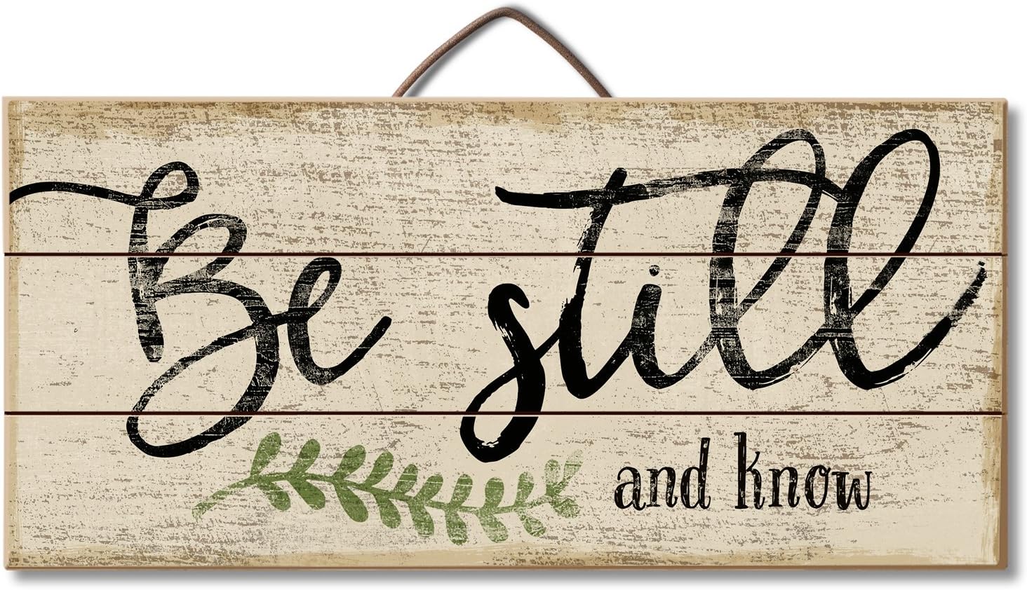 Highland Home Be Still and Know Slatted Pallet Wood Sign Made in The USA