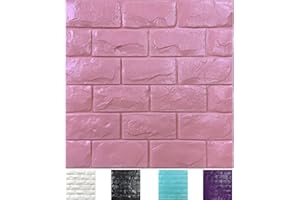 YUTIANLI 30PCS 3D Wall Panels Peel and Stick Faux Brick Wallpaper Pink Self Adhesive Foam Brick Paneling Faux Stone Wall Panels (30PCS, Pink)