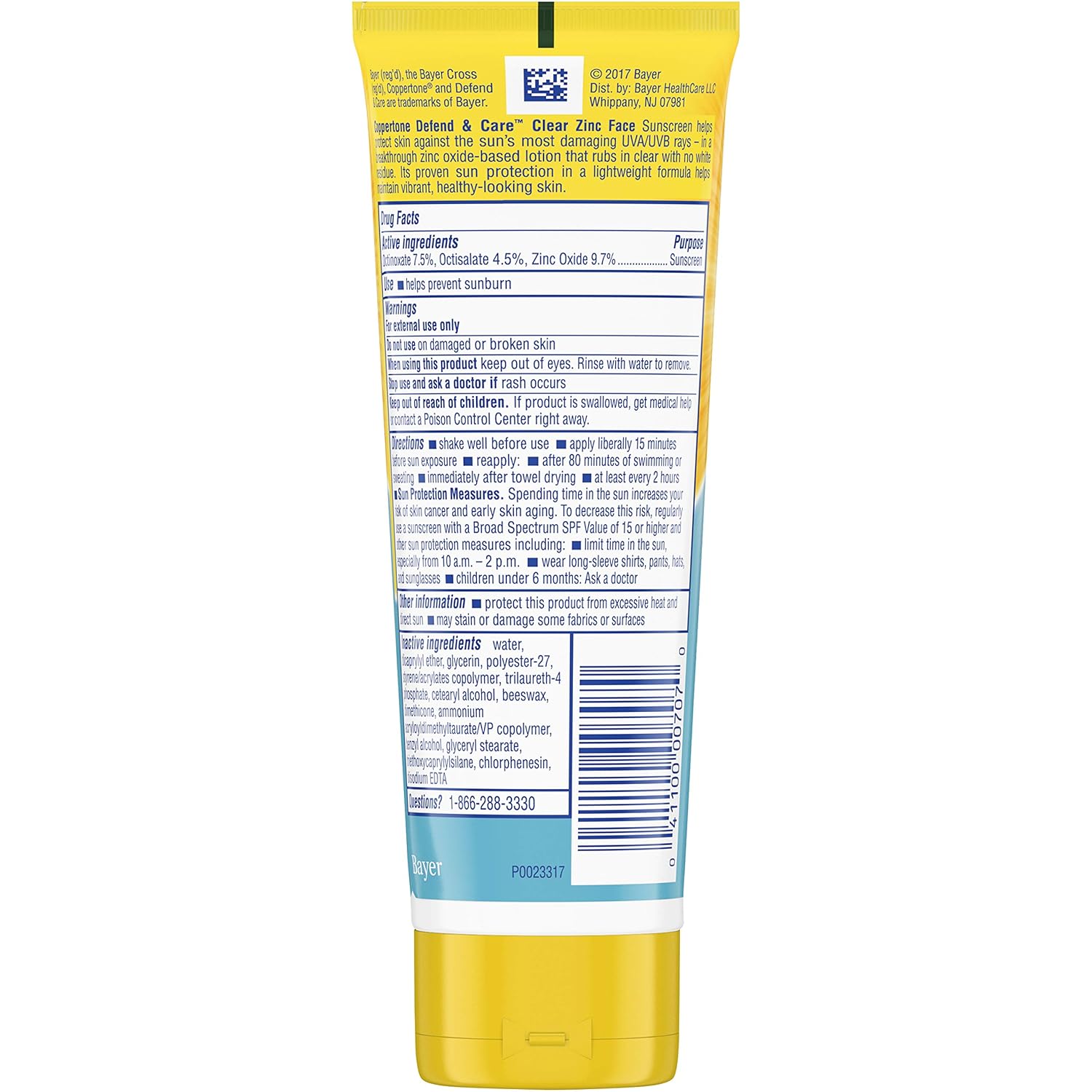 coppertone defend and care face spf 50