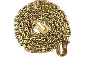 SALIFTFE 5/16 Chain Trailer Chains with Hooks, Grade 80 Tow Log Chain 4900 lbs Working Load for Truck Farm Construction(5/16 in x 20FT)