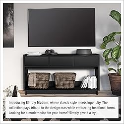 Prepac Black Simply Modern Entryway Table, Narrow