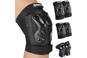 Tanden Skating Protective Gear Youth Knee and Elbow Pads Wrist Guards for Roller Skating Skateboarding, Skate Pads Youth Knee