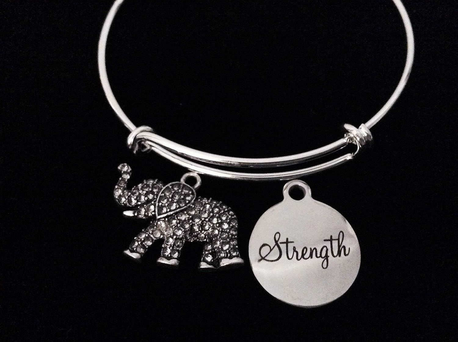 Elephant Representing Strength Adjustable Bracelet