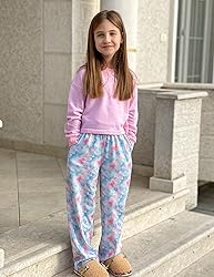 Arshiner Pajama Pants for Girls Long Sleep Plaid