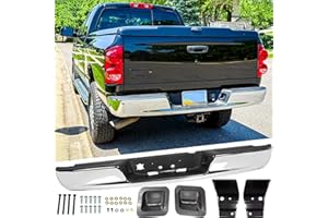 SAFAUTOPARTS Rear Steel Step Bumper Assembly for 2002-2008 Doge Ram 1500/2003-2009 Dodge Ram 2500 3500 3rd Gen Chrome Back Bumper Replacement for CH1103108