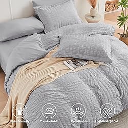 HYMOKEGE Light Grey Full Size Comforter Sets