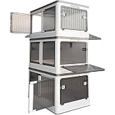 RETRONLY Stackable Storage Bins with Doors - 3 Tier 80Qt Each Plastic Collapsible Storage Bins with Wheels, Foldable Storage Cabinet for Closet Organizers(60 Gal/240 Qt)