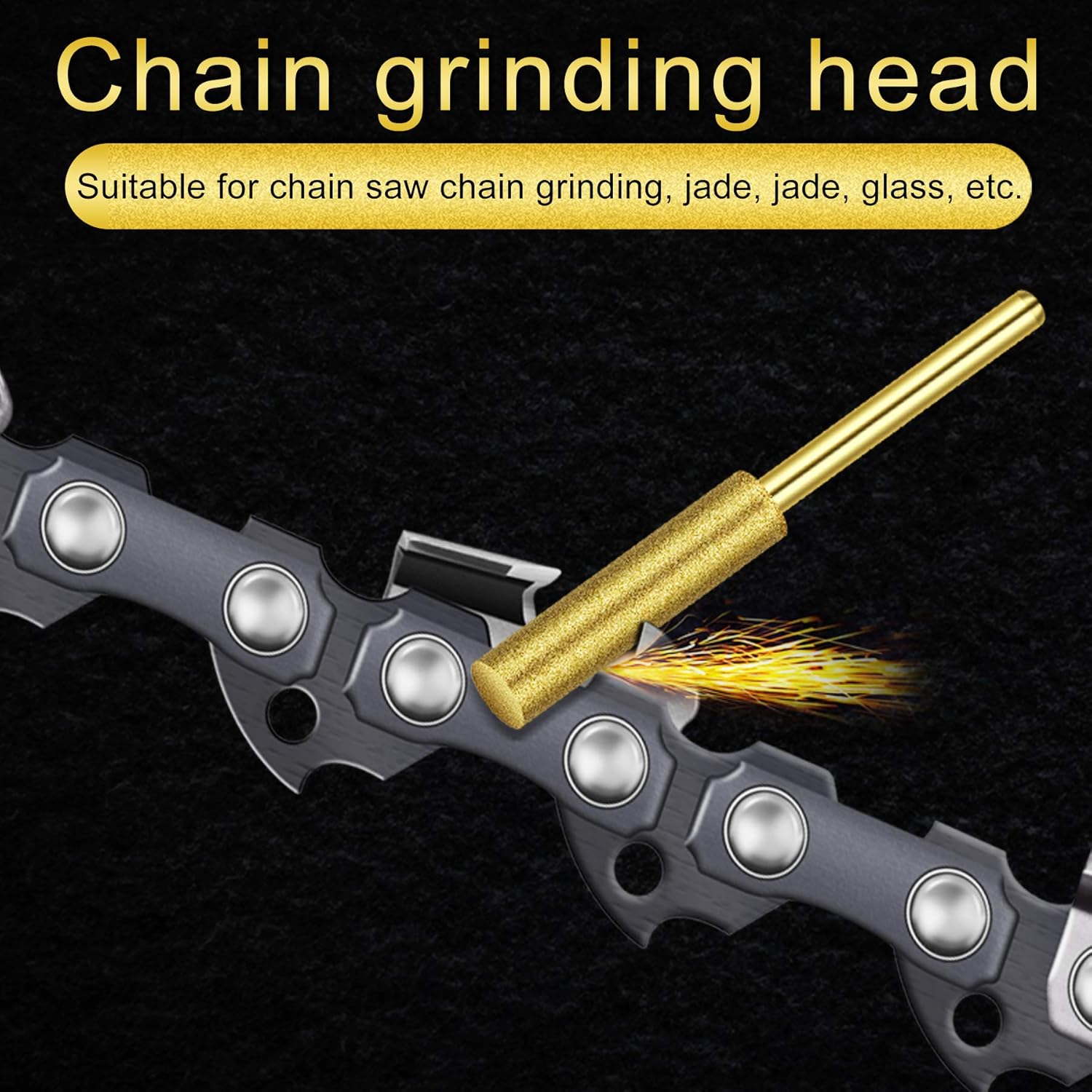 Diamond Chainsaw Sharpener Burr 1/8" Shank，5/32-Inch Electric Sure Sharp Replacement Sharpening Stones ，Suitable for Dremel Echo Poulan gasoline/electric chain saw 12Pack (5/32 Inch/ 4.0 mm): Kitchen & Dining