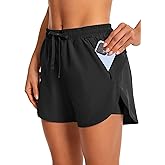 Hooxum Womens Running Athletic Shorts - 2 in 1 Shorts High Waisted Workout Gym Casual Shorts Mesh Liner Zipper Pockets