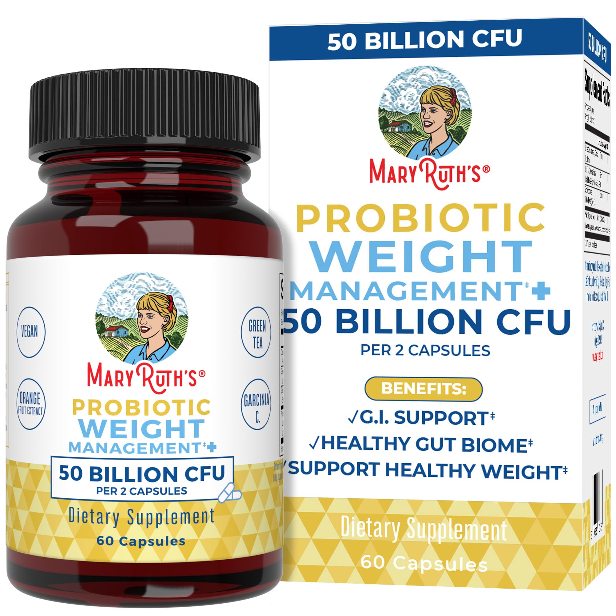 MaryRuth's, Probiotics, Weight+Management, 50 Billion, 60 Capsules