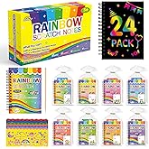 TMTECHJS 24 Pack Scratch Art Party Favors for Kids Rainbow Scratch Notebook with Stencils Stylus for Girls Boys Teens Students School Birthday Party Travel Favors Supplies