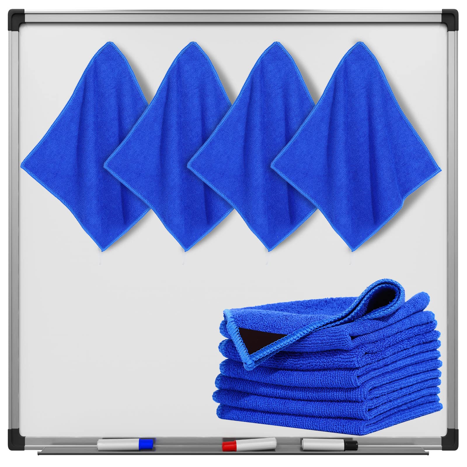 8 Packs Magnetic Cleaning Cloth Microfiber Dry Erase Eraser Magnetic Whiteboard Eraser Reusable Washable Dry Erasers for Whiteboard Dry Erase Cloth for Classroom, Home and Office, 10'' x 9.25''