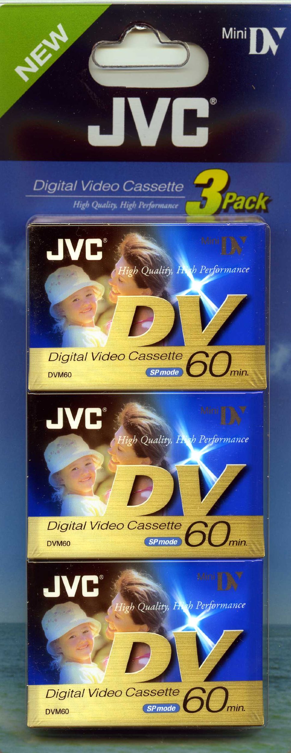 JVC 3 Pack Mini DV Tapes, 60 Mins, USB, Compatible with JVC DVM Recorders & Camcorders