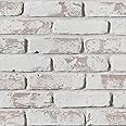 AZ Faux High-Density Polyurethane Brick Wall Textured Panels for Interior and Exterior Decor | Old Medford | 8" L x 8" H | Sample Size | Whitewash