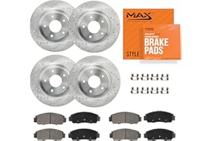 Max Advanced Brakes StyleMAX Front & Rear Brake Kit | Fits 2011-2016 Hyundai Elantra | Brake & Rotor Kit for Daily Performance | Cross-Drilled Rotors & Ceramic Brake Pads