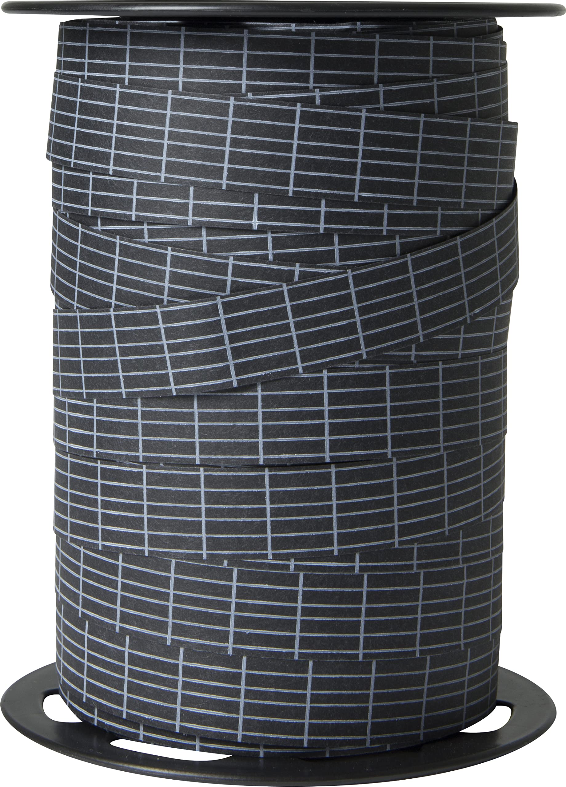 Clairefontaine 602132C - One Counter Ribbon Roll - Dimensions: 100m x 15mm - Colour: Black with Writing - Decorative Gift Ribbon - DIY - Gift Wrapping