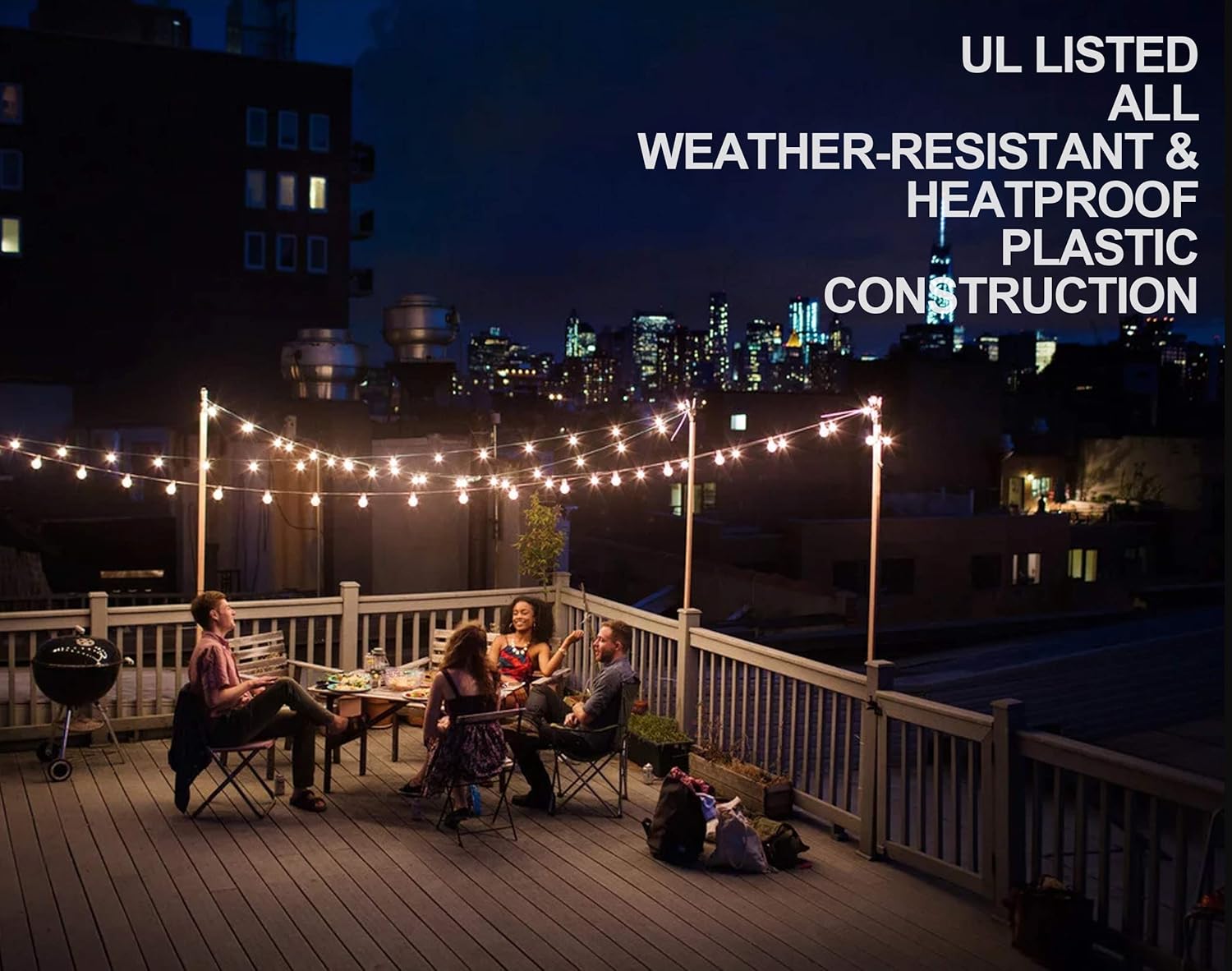String Lights, Lampat 25Ft G40 Globe String Lights with Bulbs-UL Listd for Indoor/Outdoor Commercial Decor - - 