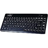 Perixx Periboard-706 Wireless Trackball Mini Keyboard, Build-in 0.55 Inch Trackball for Pointing Feature, Black, US English L