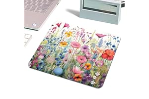 Non-Slip Base Mouse Pad,Base Desktop Protection Mat for Office/Home/Gaming,Flower Pattern/10.23x8.26x0.12 inch (Colorful A)