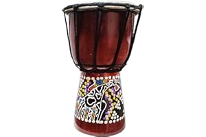 STONEAGE ARTS Djembe Drum Hand Painted Multicolored Dot Aborigine With Unique Random Patterns Bongo African Inspired Music Awesome Gifting Idea. Abstract Wild Animals (8 Inch, Giraffe)