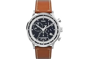 Timex Men's Waterbury Classic Chrono 40mm Stainless Steel Quartz Dress Watch with Leather Strap