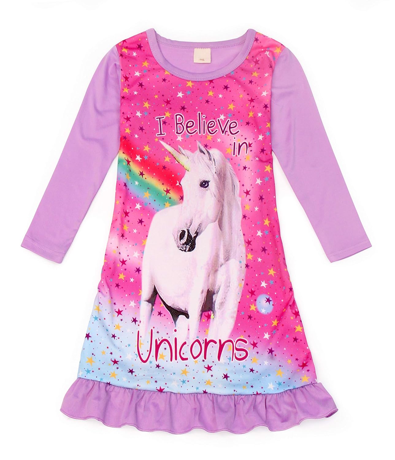 AmzBarley Girls Unicorn Nightgown Night Dress Kids Rainbow Sleepwear Nightie Casual Dress 27